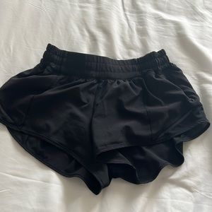 Black Lululemon Hotty Hot shorts